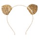 Diadeem Kat goud glitter