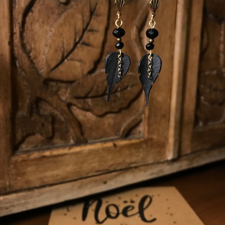 Boucles d'oreilles Folly.d (noir)