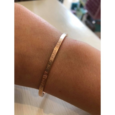 Bracelet rosé "Croquer la vie à pleines dents"