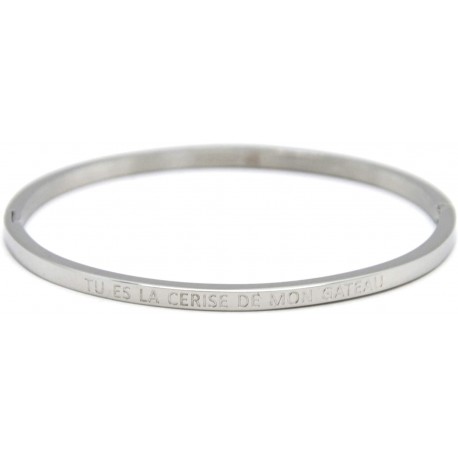 Armband zilver "Tu es la cerise de mon gâteau"