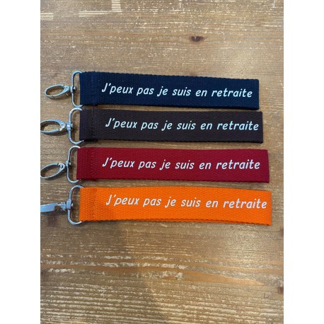 Sleutelhanger "J'peux pas je suis en retraite"