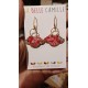 Boucles d'oreilles Lison végétal rouge La Belle Camille