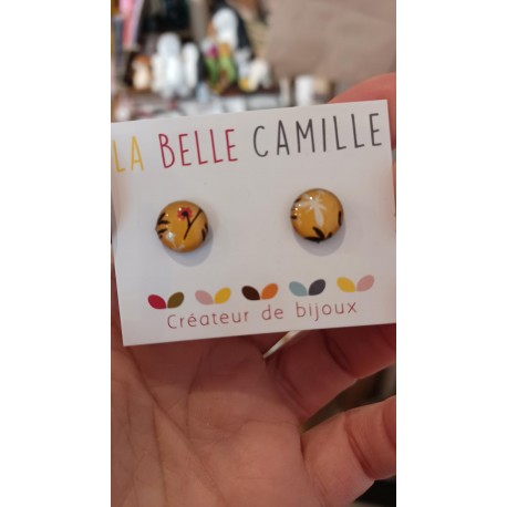 Boucles d'oreilles Lili végétal jaune La belle Camille