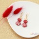 Boucles d'oreilles Selma Fleurs rouges La Belle Camille