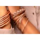 Boeddhistische armband champagne dik