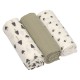 Lot de 3 langes mousseline "Little Forest olive"