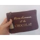 Pochette "Vivre d'amour et de chocolat" brun