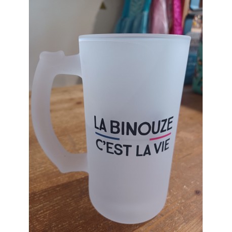 Glasbier "La binouze c'est la vie"