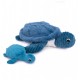 Knuffel Ptipotos Schildpad moeder/vader/baby blauw