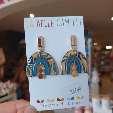 Boucles d'oreilles Maddie Jungle jaune La belle Camille