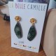 Boucles d'oreilles Ange Feuillage vert La Belle Camille